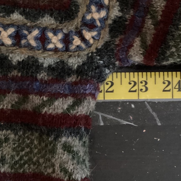 All Wool women’s v-neck argyle cardigan multicoloured size XL - Picture 6 of 8